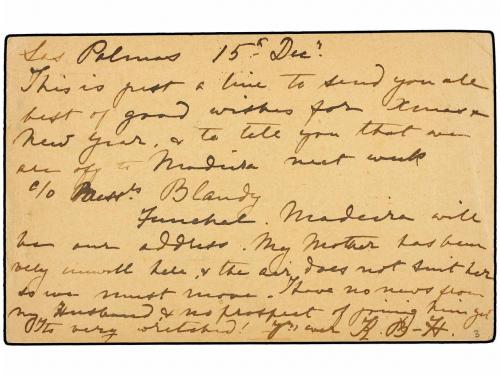 ✉ ESPAÑA ENTEROS POSTALES. Ed. 31. 1900. LAS PALMAS a INGLAT