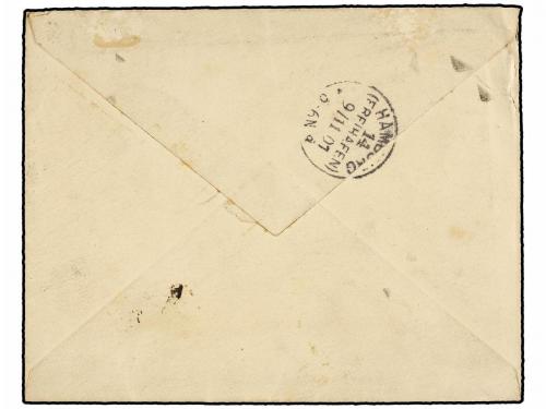 ✉ NIGERIA. 1901. WARRI to GERMANY. 1 d. envelope uprated 1 d