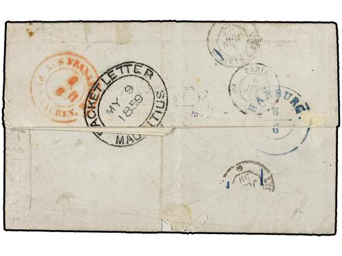 ✉ MAURICIO. 1859 (May). MAURITIUS to HARBURG (Saxony, German