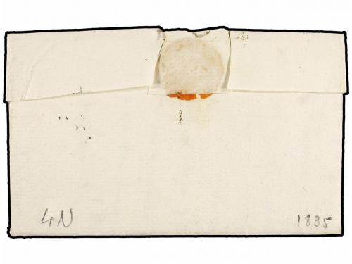 ✉ ESPAÑA: PREFILATELIA. 1835. BROZAS a MERIDA. Marca BROZAS/