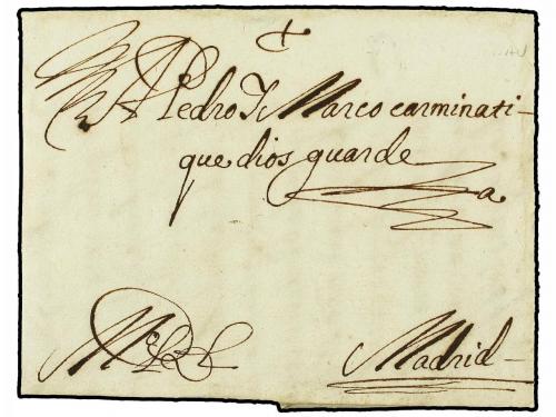 ✉ ESPAÑA: PREFILATELIA. 1655. SAN SEBASTIÁN a MADRID. Carta 