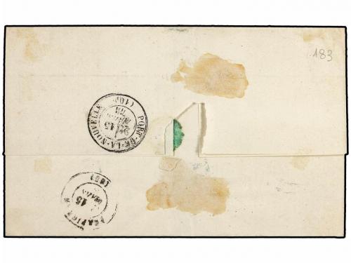 ✉ ESPAÑA. Ed. 113. 1871. IBIZA a FRANCIA. 12 cuartos castaño