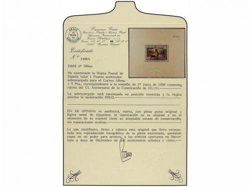 * ESPAÑA. Ed. 766hi. HB. Aéreo + 5 pts. SOBRECARGA INVERTIDA