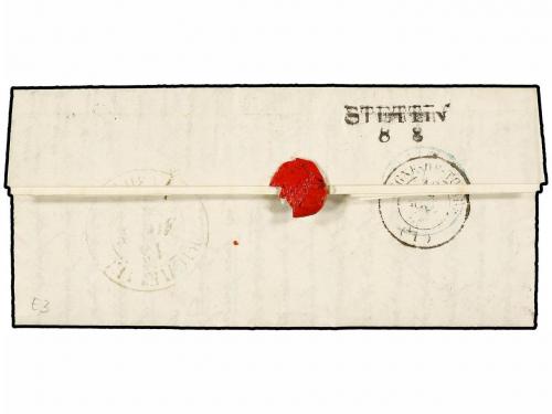 ¿ SUECIA. 1847. STOCKHOLM a FRANCIA. Marca FRANCO STRALSUND