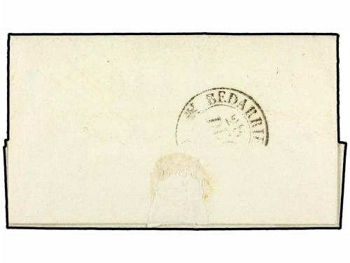 ✉ ESPAÑA: PREFILATELIA. 1834. FIGUERAS a BEDARIEUX. Marca CA