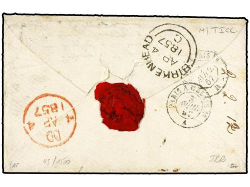 ✉ ITALIA ANTIGUOS ESTADOS: ESTADOS PONTIFICIOS. 1857 (April 