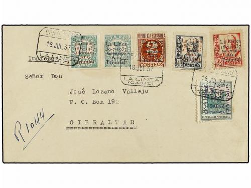 ✉ ESPAÑA E. LOCALES PATRIOTICAS: LA LINEA DE LA CONCEPCION. 