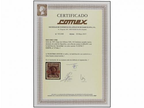 ** COLONIAS ESPAÑOLAS: RIO DE ORO. Ed. 37Ahi. 5 cents. s. 10