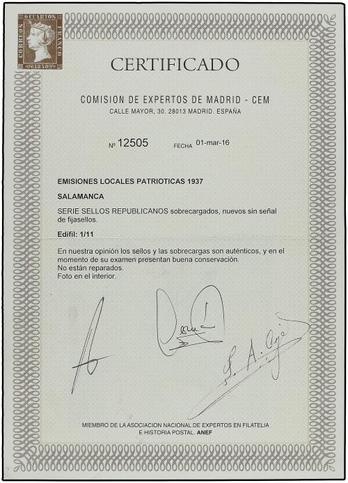 * ESPAÑA E. LOCALES PATRIOTICAS: SALAMANCA. Ed. 1/11. SERIE 