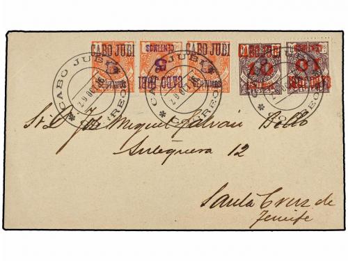✉ COLONIAS ESPAÑOLAS: CABO JUBY. Ed. 1A (3), 2A (2). 1916. C