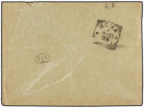 ✉ ESPAÑA. Ed. 241 (3), 247. 1903. BARCELONA a ROMA. 2 cts. c