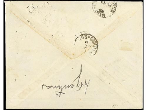 ✉ ESPAÑA. Ed. 213 (5), 219. 1896. MADRID a BUENOS AIRES. 2 c