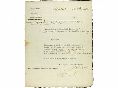 ¿ ESPAÑA: PREFILATELIA. 1808 (8 Octubre). EJÉRCITOS FRANCESE