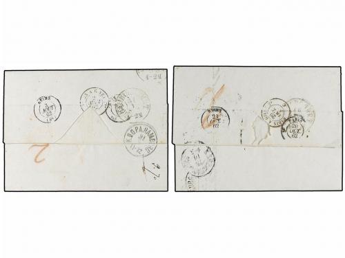 ✉ DINAMARCA. 1862. COPENHAGEN to FRANCE via Hamburg and Tour