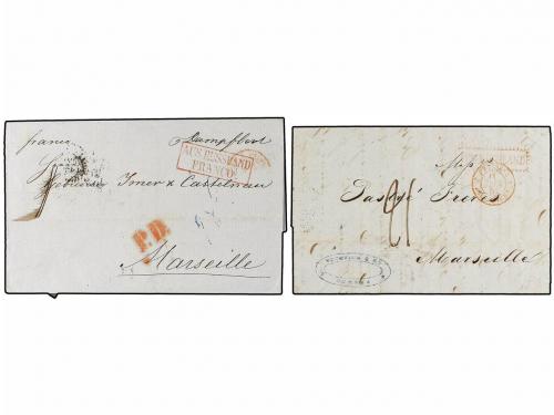 ✉ RUSIA. 1848-62. RUSSIA to FRANCE. Five covers with differe