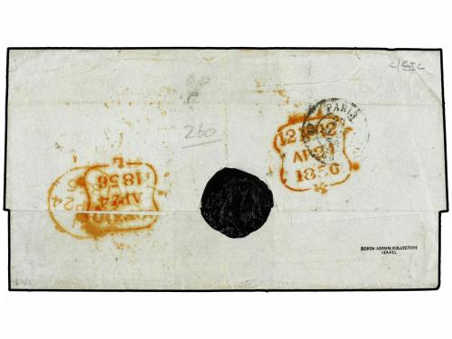 ✉ FRANCIA. 1856 (April 23). Cover to Walthamstow franked by 