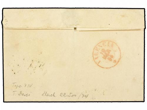 ✉ ESPAÑA. Ed. 33F. 1855 (14 Marzo). SEVILLA a VALENCIA. 4 cu