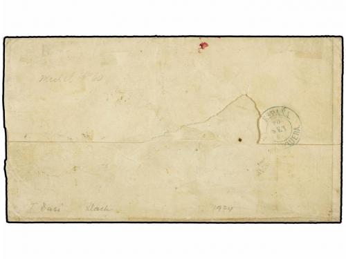 ✉ ESPAÑA. Ed. 68F (4). 1864. BARCELONA a NEW YORK. 2 reales 