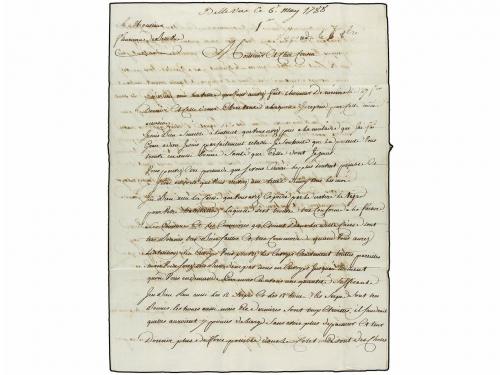 ✉ HAITI. 1788. BELLEVUE a LA ROCHELLE (Francia). Marca de en