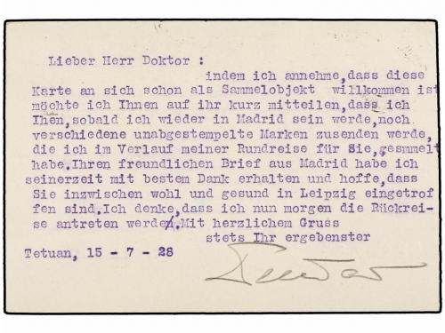 ✉ MARRUECOS. 1928. TETUÁN a ALEMANIA. Entero Postal de 25 ct