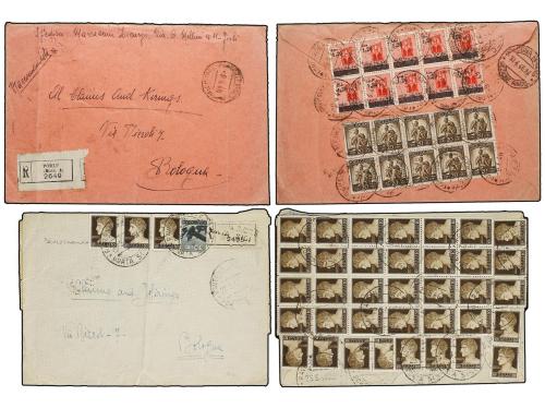 ✉ ITALIA. 1946 (Febrero-Mayo). LUGOTENENZA. Conjunto de cuat