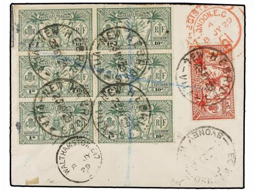 ✉ NUEVAS HEBRIDAS. 1929. VILA. NEW HEBRIDAS to LONDON. 1/2 d