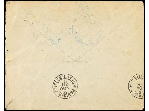 ✉ ESPAÑA. Ed. 274. 1913. MADRID a PARÍS. 25 cts. azul, mat. 