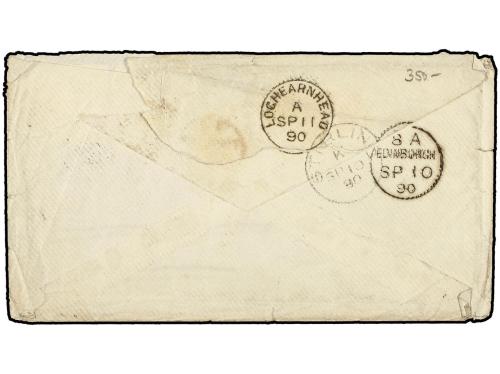 ✉ NUEVA ZELANDA. 1890 (July 21). Cover to SCOTLAND bearing 1