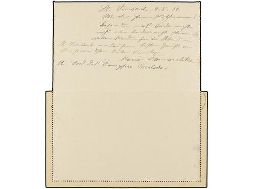 ✉ CABO VERDE. 1900. S. VICENTE a ALEMANIA. Entero Postal Arg