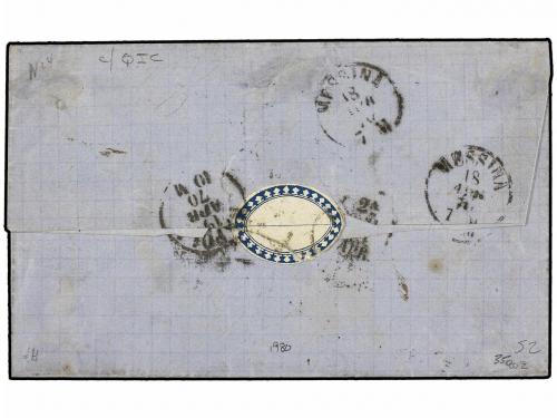 ✉ LEVANTE: CORREO FRANCES. 1870 (13 Apr.). Envelope from CON