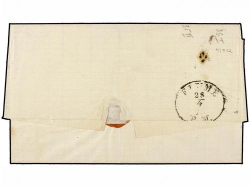 ✉ AUSTRIA. 1875 (April 27). Cover to FIUME franked by 1867 3