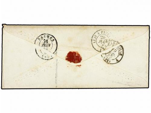✉ FRANCIA. 1855 (June 9). CRIMEAN WAR. Ladies's embossed env