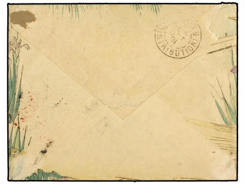 ✉ INDOCHINA FRANCESA. 1891 (Sept 5). Cover (decorative Japan