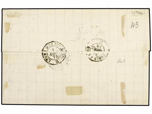 ✉ MARTINICA. Ce. 17, 19. 1875 (March 13). Cover to MARSEILLE