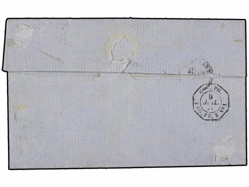 ✉ GUADALUPE. Ce. 3+4. 1871 (July 5). Entire letter to BORDEA