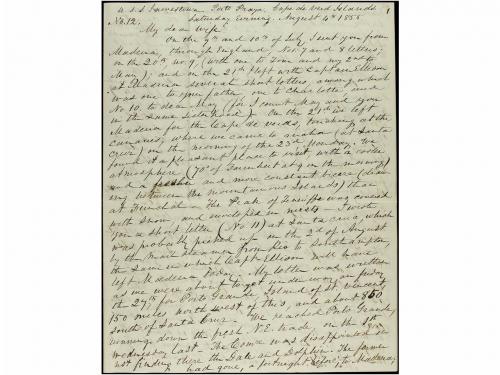 ✉ CABO VERDE. 1855. Entire letter from Sailor on duty with t