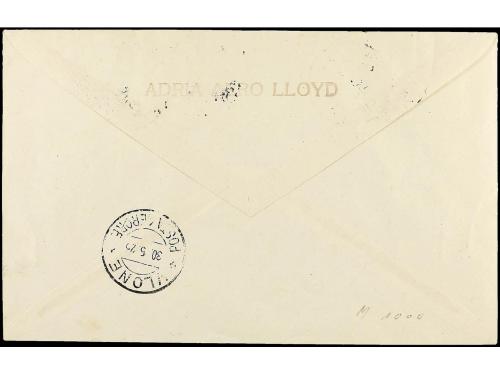 ✉ ALBANIA. 1925 (30-V). TIRANA a VALONA. PRIMER VUELO, marca