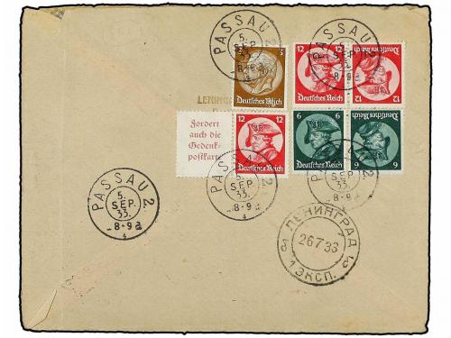 ¿ RUSIA. 1933. LENINGRADO a BUDAPEST circulada por DORNIER D