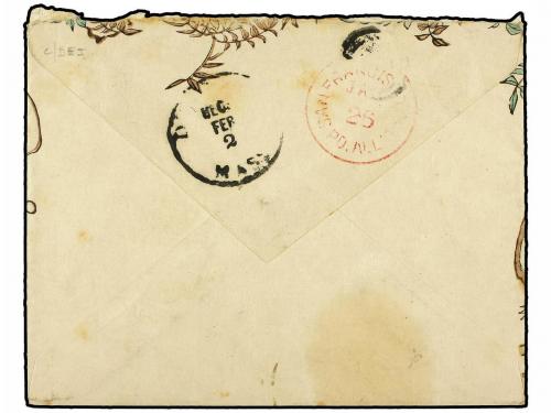 ✉ JAPON. 1884. Delightful hand-painted illustrated cover to 