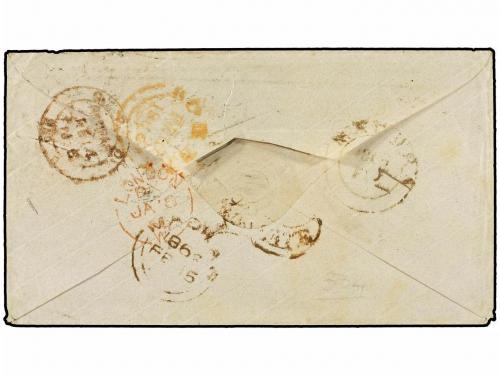 ✉ INDIA. 1866. BATH (Great Gritain) to MADRAS (India). 4 p. 