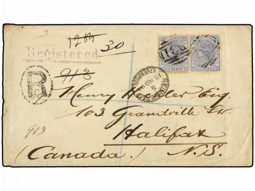✉ SIERRA LEONA. Sg. 31 (2). 1892. FREETOWN to HALIFAX (Canad