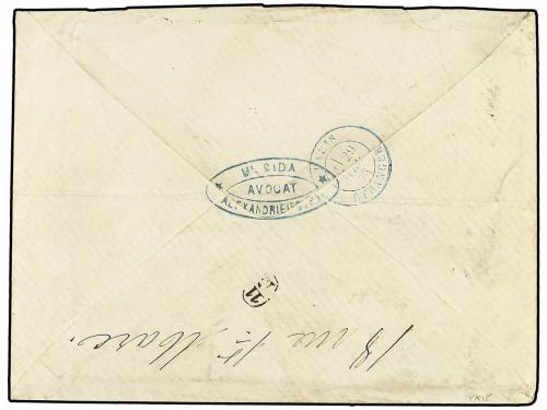 ✉ LEVANTE: CORREO FRANCES. 1873. Cover franked with five Fra