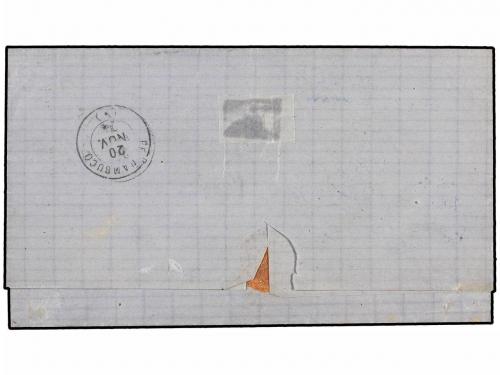 ✉ BRASIL. Sc. 60. 1871. CEARA a FRANCIA. 500 reis naranja, m