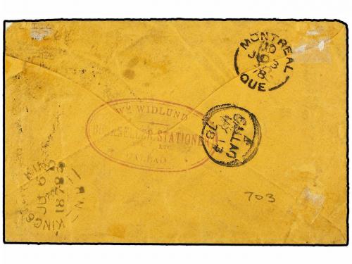 ¿ PERU. 1878. CALLAO a NEW BRUNSWICK (Canada). Circulada con