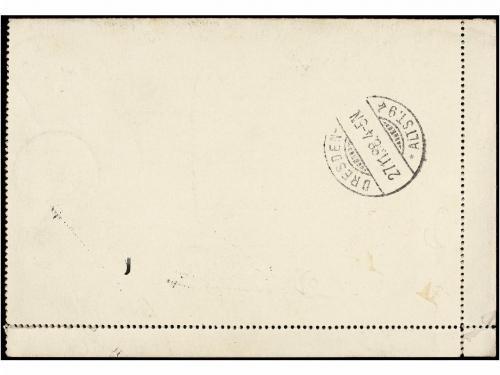 ✉ CHILE. 1888. VALDIVIA a ALEMANIA. Tarjeta Postal de 5 ctvo