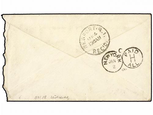 ✉ PERU. 1886. CALLAO a USA. Sobre enviado desde el buque USA