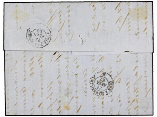 ✉ FRANCIA. 1862. LYON a L'ISLE. 20 cts. azul mat. ROMBO 1818