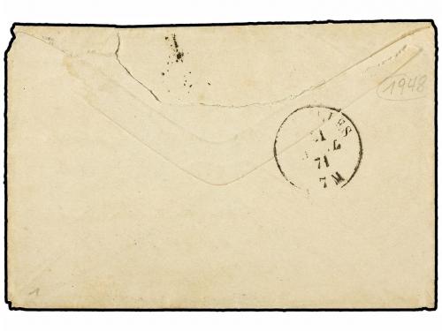 ✉ FRANCIA. 1871. VERSAILLES a BELGICA. 10 cts. bistre y 10 c