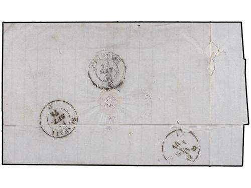 ✉ ITALIA. 1871. SMYRNA a SCAFATI via Brindisi. Circulada sin