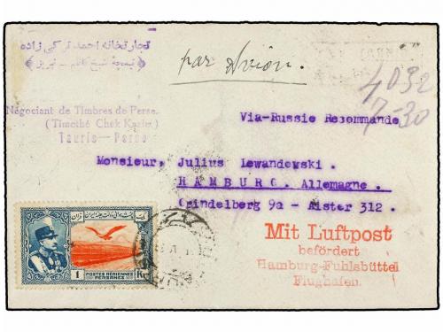 ✉ IRAN. 1931 (11-V). TAURIS to GERMANY. AIR MAIL via Rusia. 